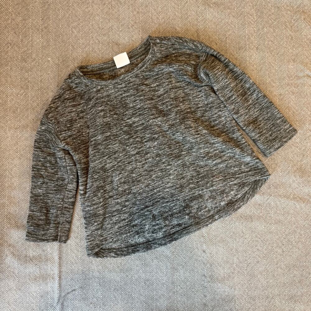 Crazy 8 Gray Fleece Hi Low Sweater Long Sleeve Top Girls Toddler 18-24 Months